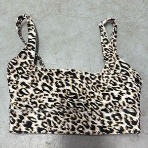 Leopard Print Sports Bra Gray- LIKE NEW - DYI Brand - Size Small